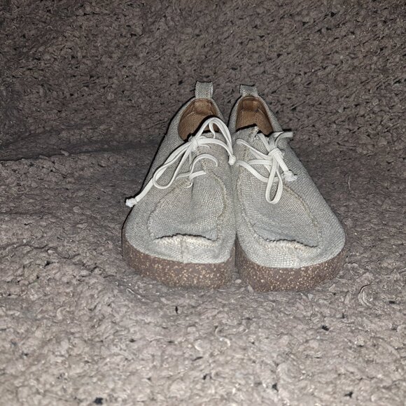 ASPORTUGUESAS-Beige Hemp Fabric Lace Up Loafers-Sz 37-Excellent - Picture 3 of 8